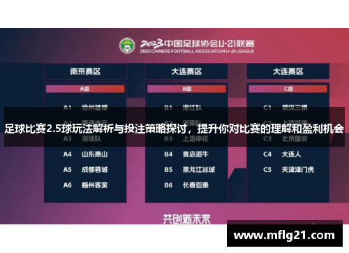 足球比赛2.5球玩法解析与投注策略探讨，提升你对比赛的理解和盈利机会