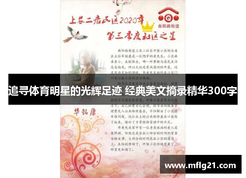追寻体育明星的光辉足迹 经典美文摘录精华300字